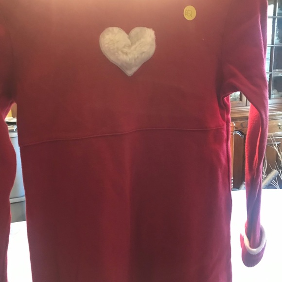 Girls size 9, Gymboree red knit dress, with fuzzy heart on front - Picture 7 of 7
